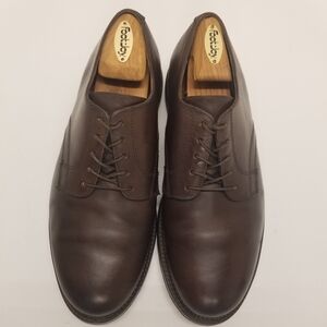 L.L. Bean Mens Size 10EE Oxford Derby Brown Leather Vibram Gum Lite Sole Lace Up